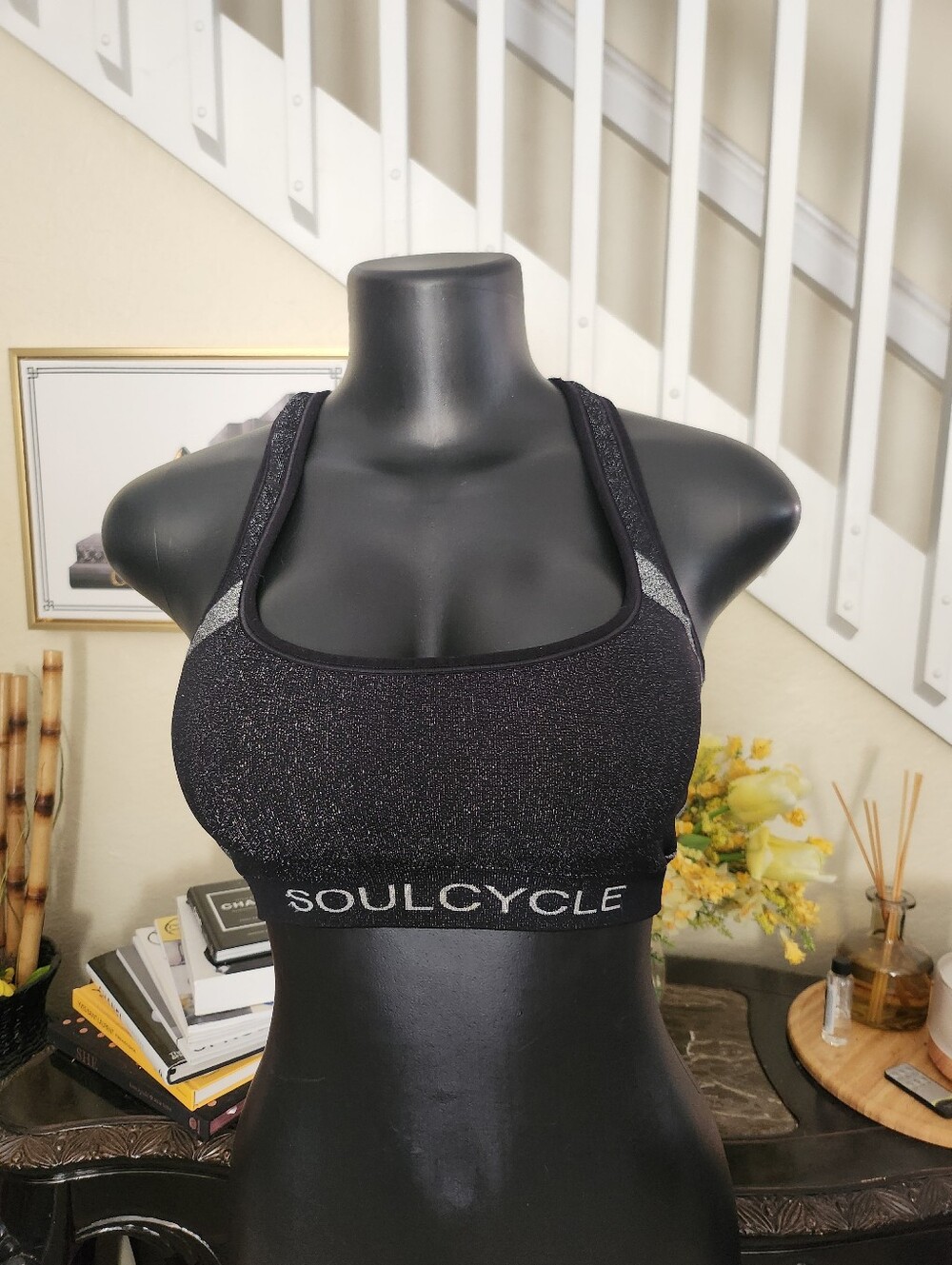 SoulCycle glitter sports bra